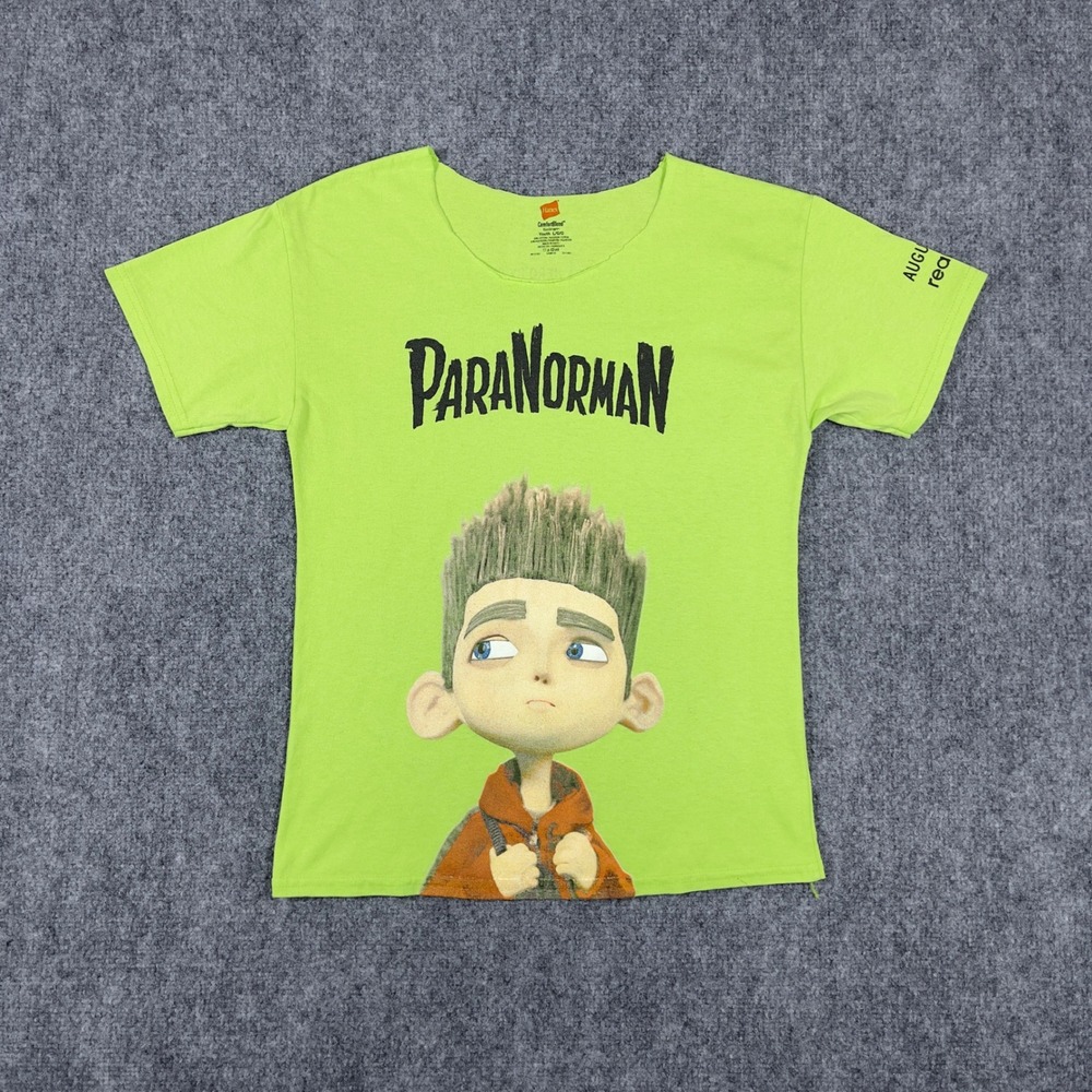 ParaNorman Movie Promo T-Shirt Youth Large Green Distressed Tee